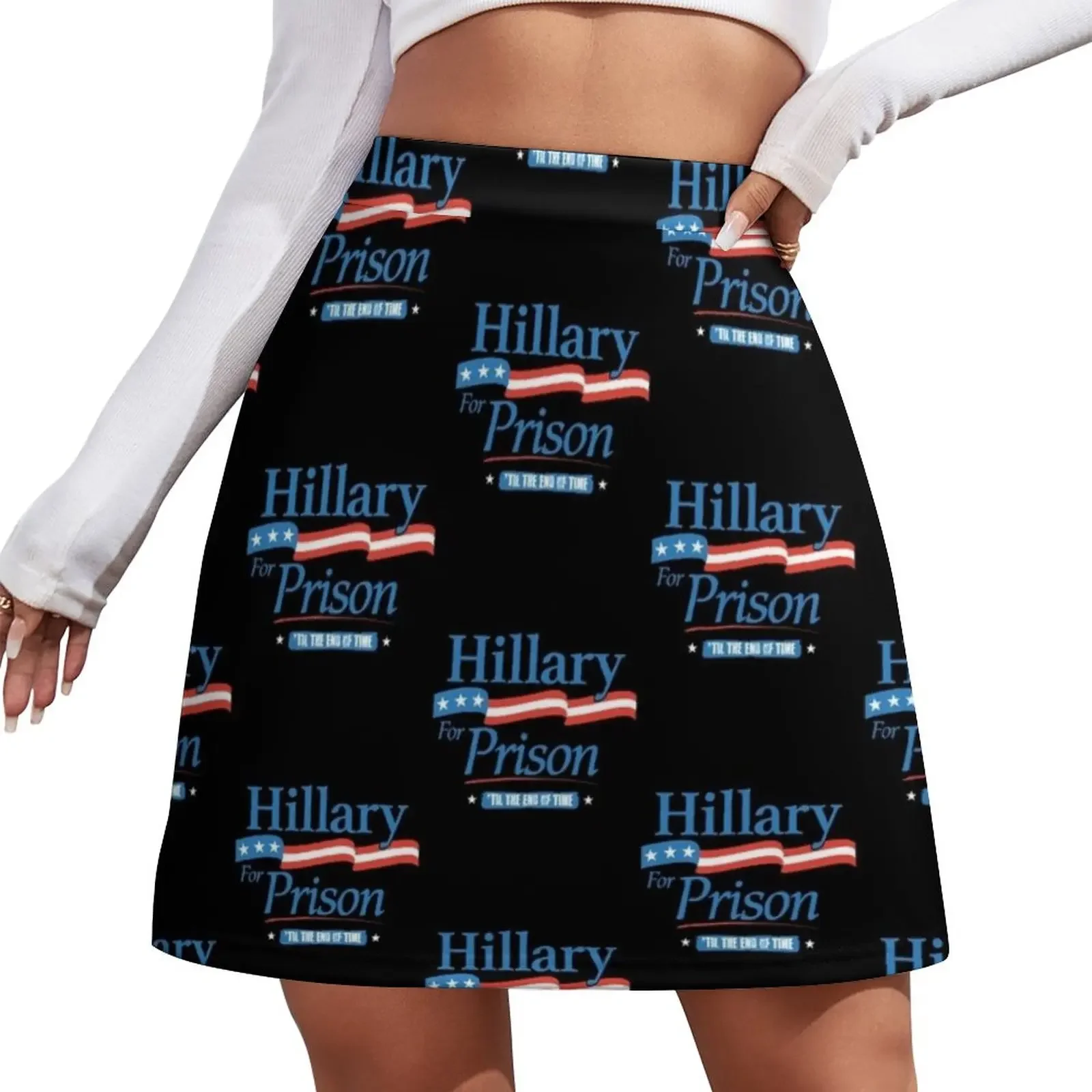 Мини-юбка Hillary For Prison, одежда в корейском стиле, женские юбки 2025 года, тренд 2025