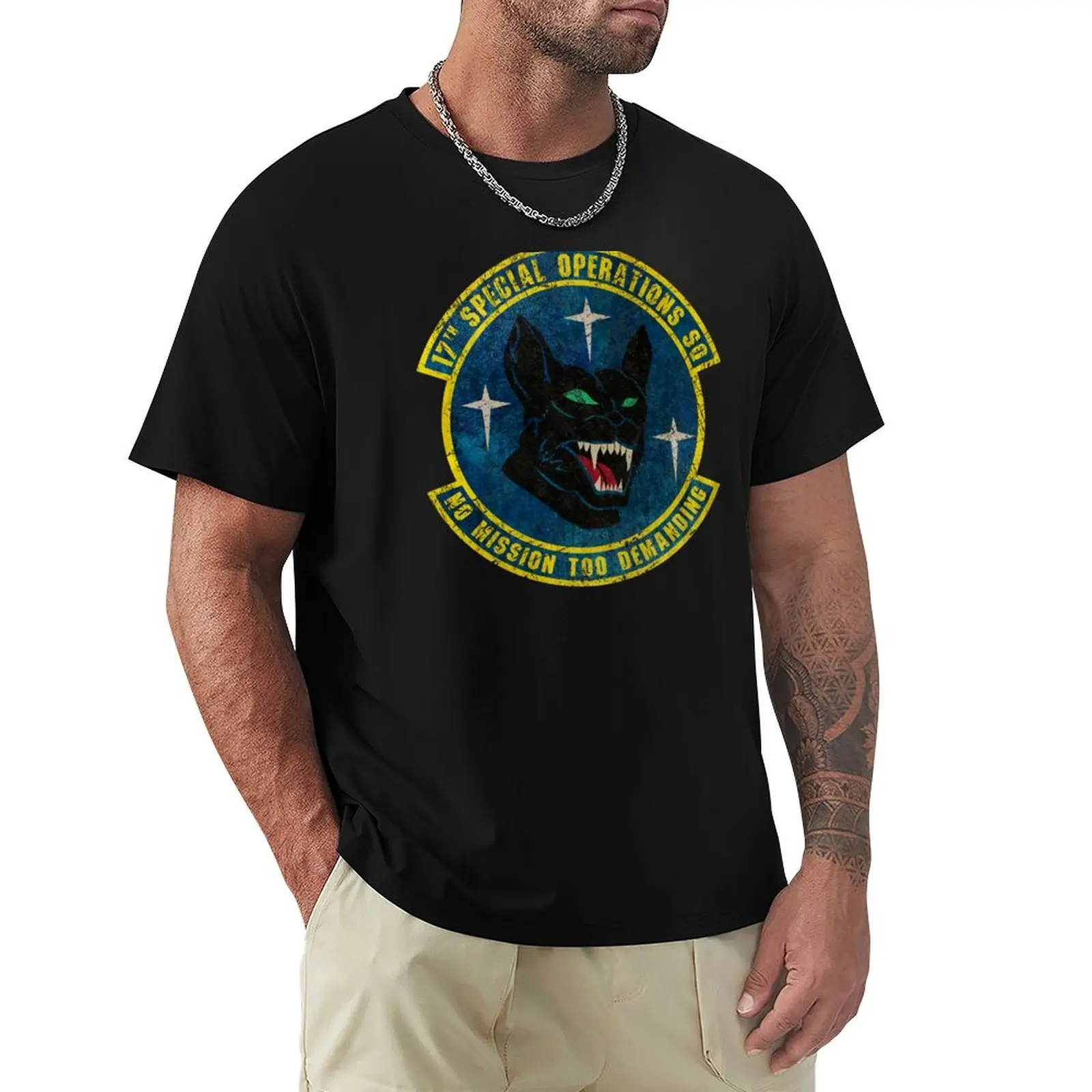 Футболка 17th Special Operations Squadron USAF с графикой, винтажная винтажная одежда, мужские забавные футболки