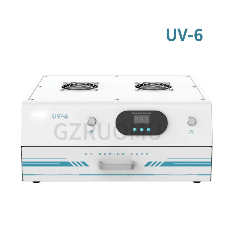 UV-6 Высокоэффективный УФ-отверждаемый световой короб 2400 Вт Интеллектуальная лампа для отверждения с двойным синхронизацией Телефон ЖК-экран OCA Инструменты для ремонта сухого клея