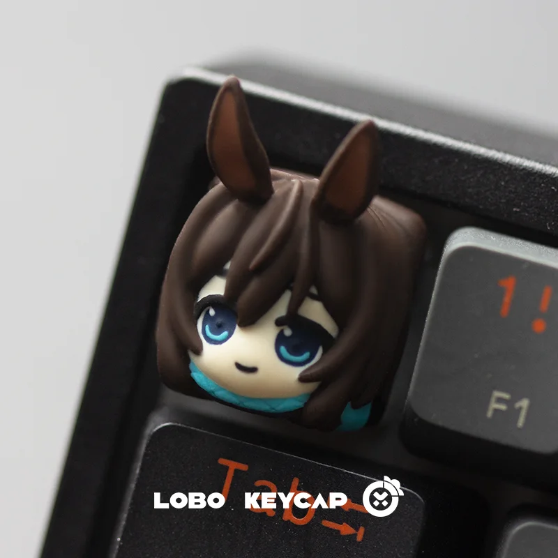 Фото Arknights Artisan Keycap Mizuki Goldenglow, смола, персонализированная крышка для клавиатуры, милый колпачок для клавиатуры в стиле аниме для механической клавиатуры, подарок №5