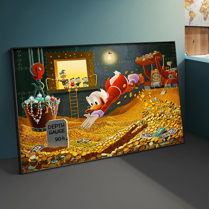 Фото Alec Монополия sкриge Mcduck граффити искусство деньги холст картины стены художественные плакаты и принты для гостиной домашний Декор картина №1