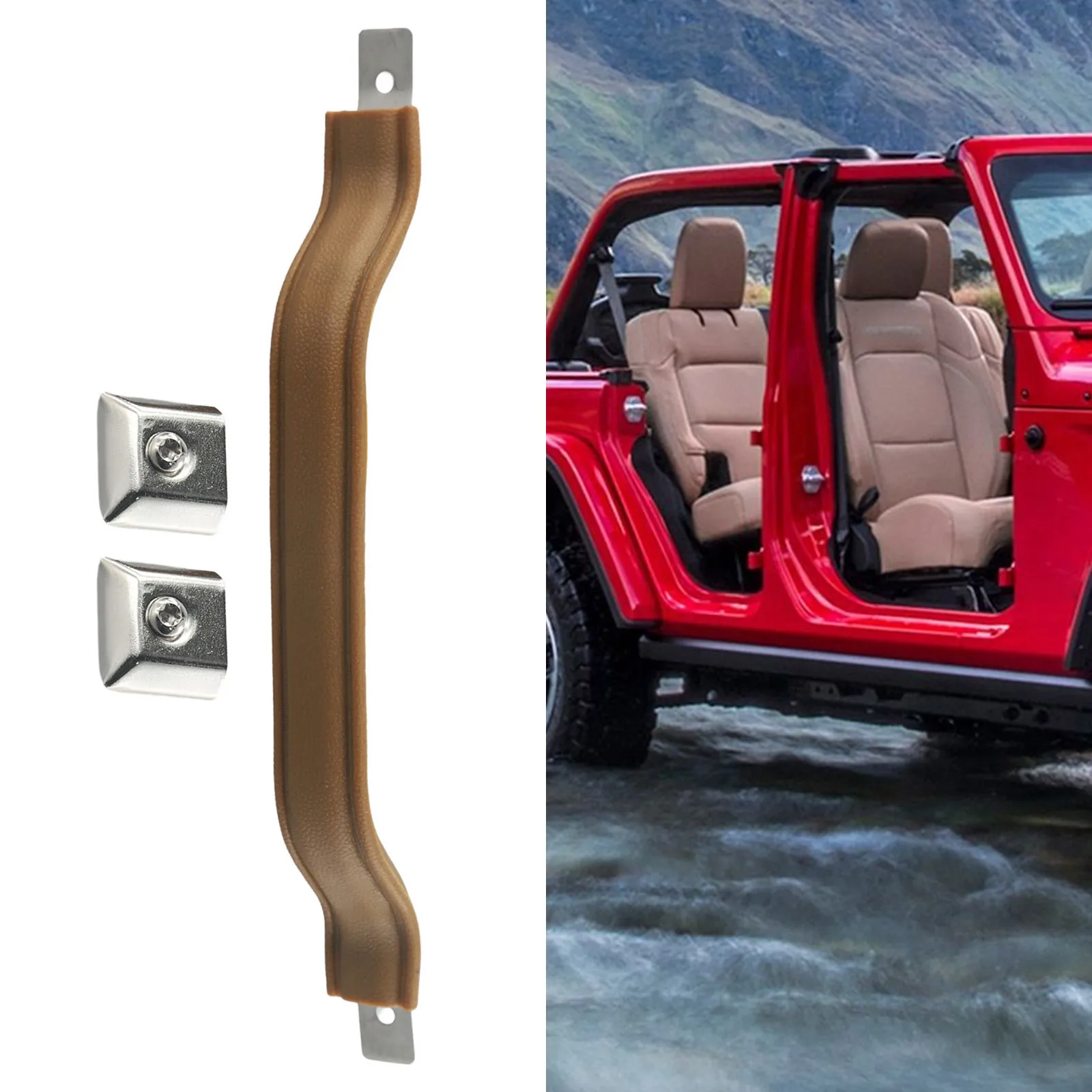 Фото Натяжной ремень, ручка для межкомнатной двери для Jeep CJ, пластиковые запасные Автозапчасти для Jeep Wrangler, долговечные №2
