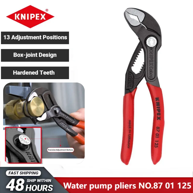 KNIPEX 87 01 125 Плоскогубцы для водяных насосов Cobra Эргономичные плоскогубцы из смеси 5 дюймов