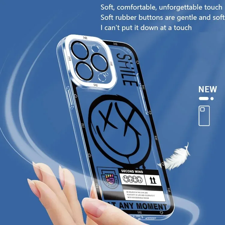 Фото Чехол для телефона Xiaomi 13T 12T 11T 10T 14 13 12 11 Lite 5G NE POCO F6 X6 Pro X3 NFC X5 X4 GT F3 F4 F5 M6 M5S MatchMan Smile Face №4