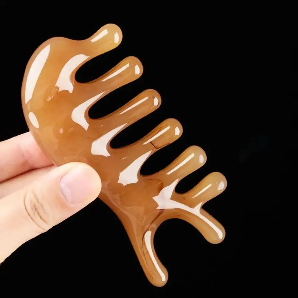 Массажная расческа Little Dolphin Gua Sha, смоляная соскабливающая меридианная массажная расческа с пятью зубьями, расслабляющая массажная расческа для тела для женщин и мужчин