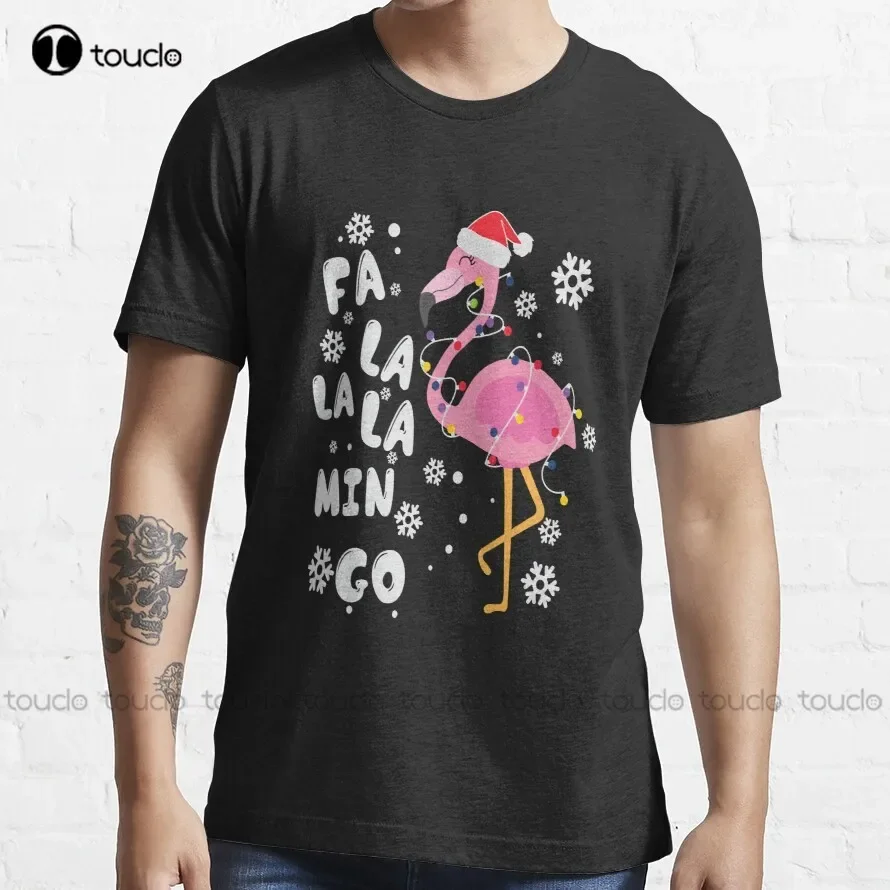 Футболка Fa Lalala Mingo Flamingo на Рождество, красные рубашки для женщин, футболка унисекс с цифровой печатью для взрослых и подростков на заказ