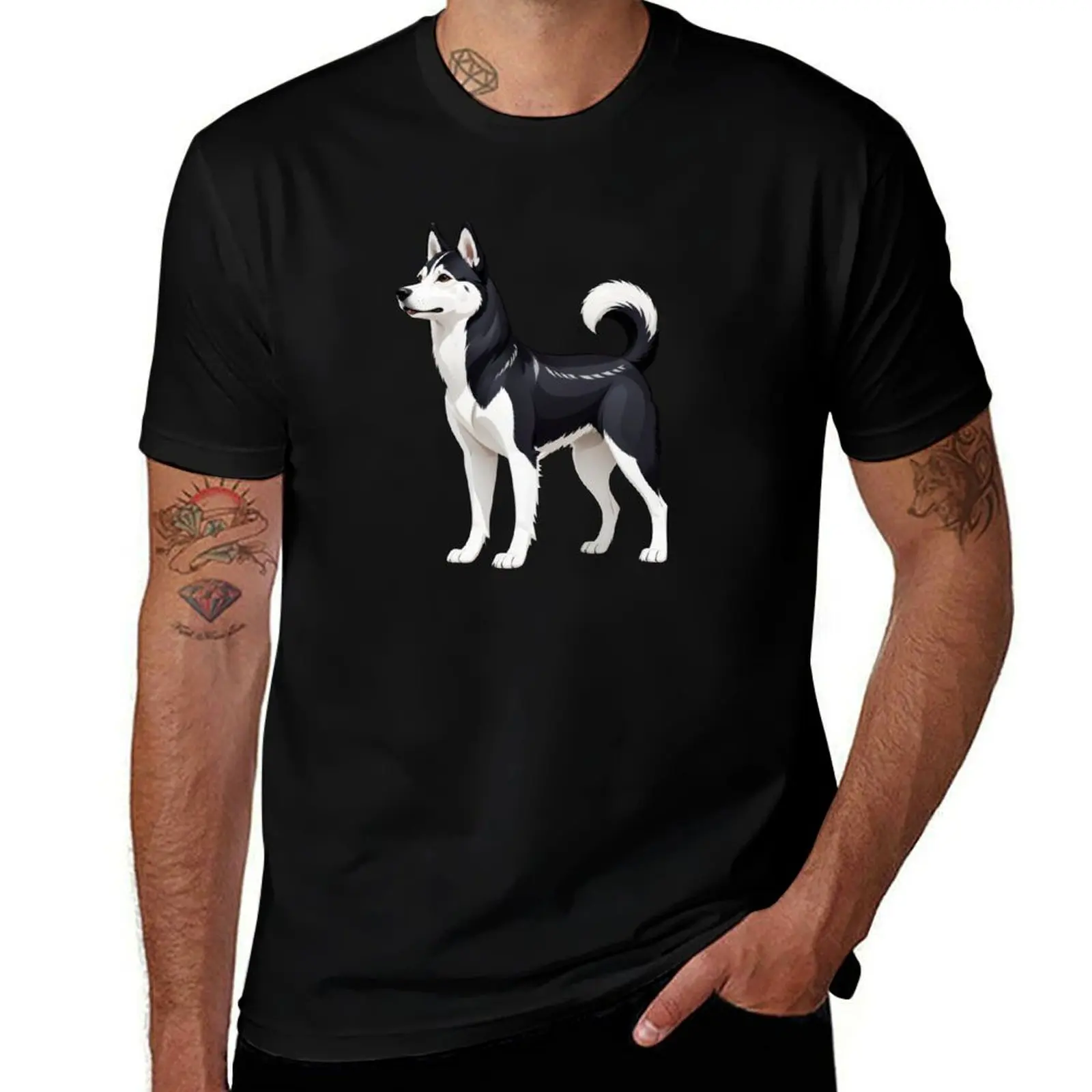 Футболка Yakutian Laika, мужская дизайнерская мужская футболка с рисунком, футболка
