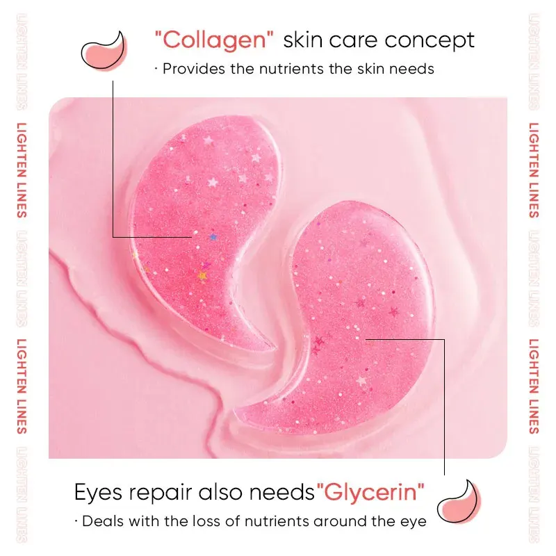 60 шт. SADOER Rose Starry Collagen Маска для глаз против темных кругов Удаление мешков под глаза Увлажняющие укрепляющие патчи для глаз Уход за кожей глаз (art.: 3920cd0dfb2b2) - 3920cd0dfb2b2