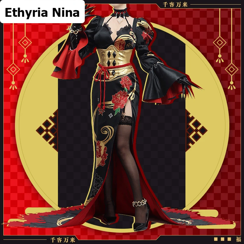 COS-KiKi Vtuber Nijisanji Ethyria Nina новая одежда игровой костюм косплей костюм элегантное сексуальное платье униформа наряд для вечеринки на Хэллоуин