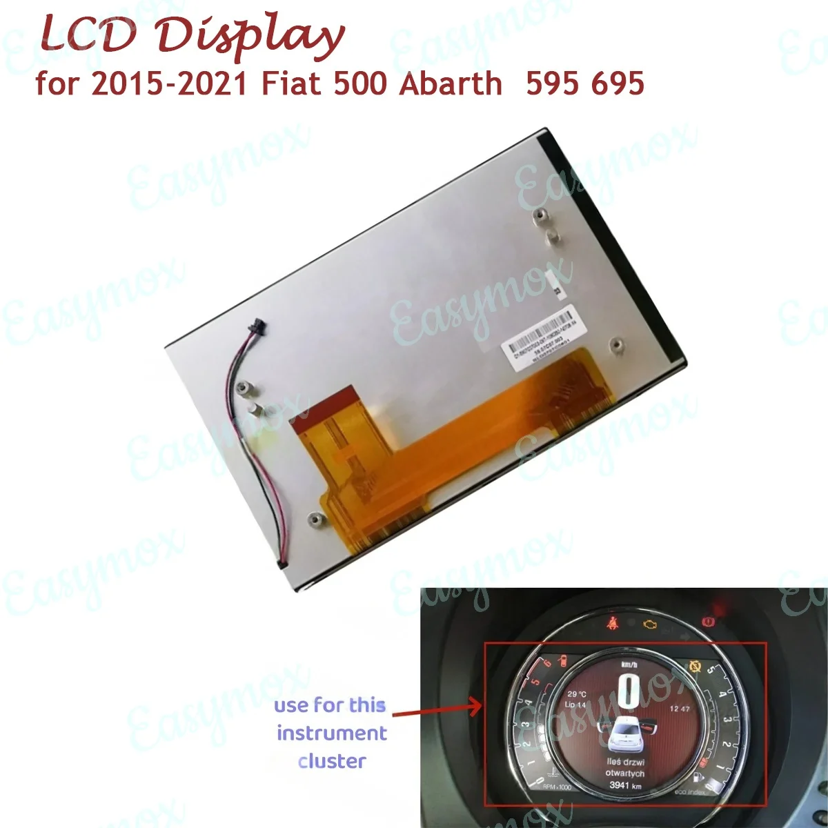 59.07C07.004 TFT ЖК-дисплей для Fiat 500 Abarth 595 695 2015-2021, ремонт экрана приборной панели 7357735260
