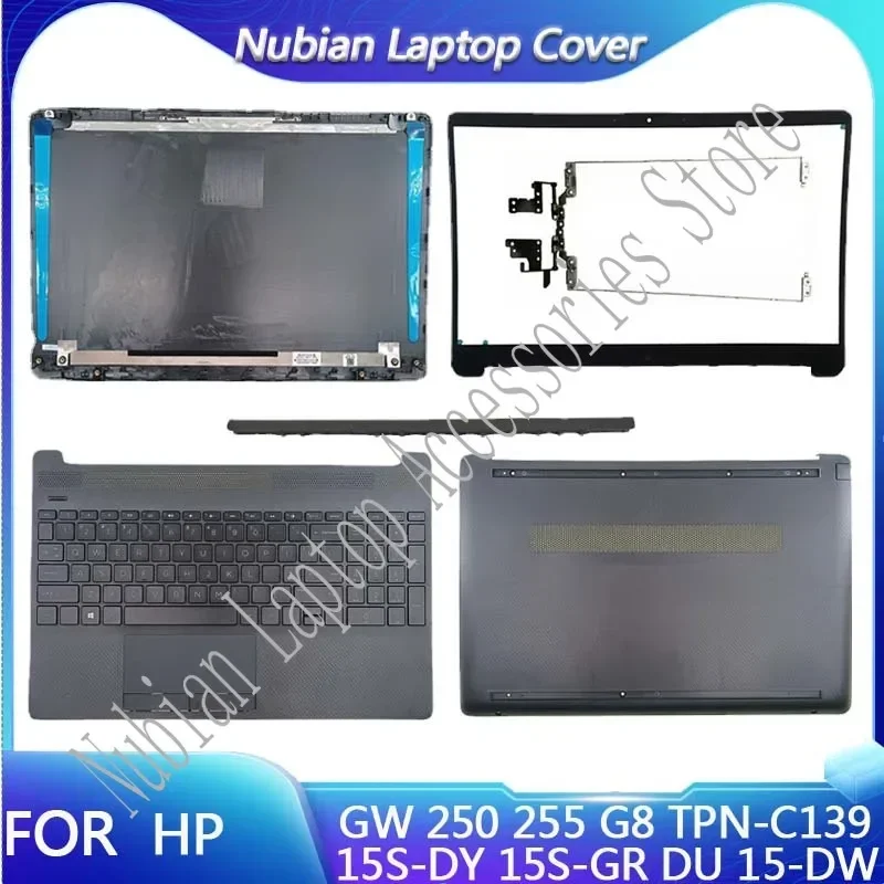 Новинка для ноутбука HP 15-DW 15S-DY 15S-GR 250 255 G8 TPN-C139, задняя крышка ЖК-дисплея/передняя рамка/подставка для рук, клавиатура/нижняя крышка/петли, серый цвет