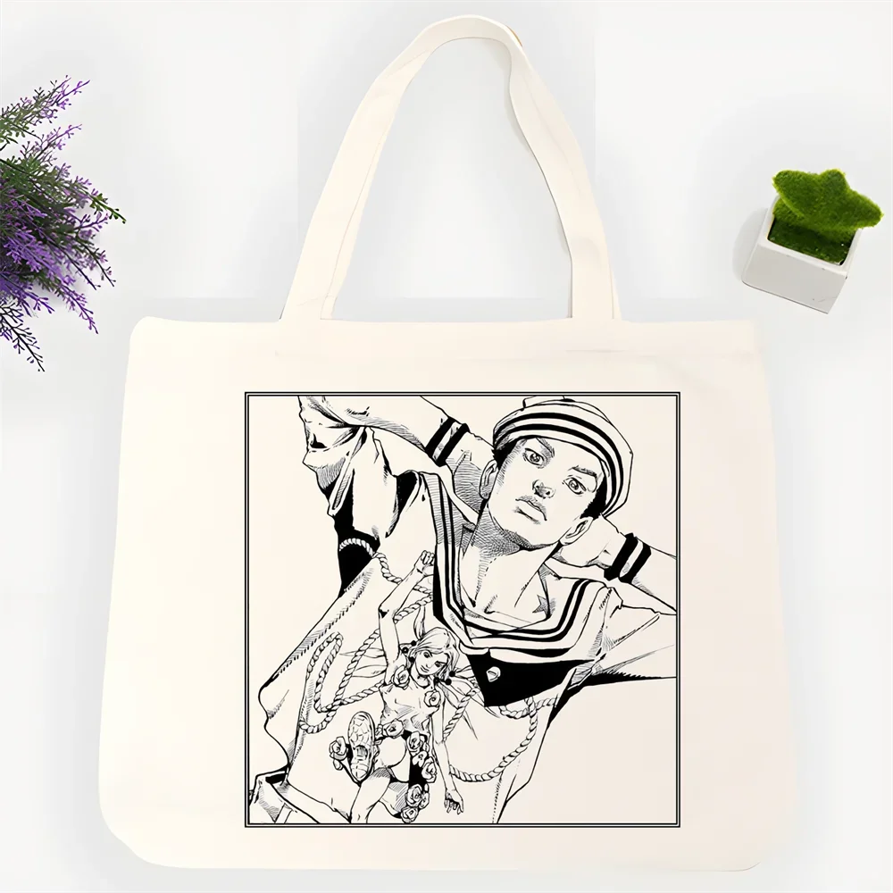 Сумка-шоппер Jojo с невероятными приключениями, холщовая большая сумка-тоут для покупок со стальными шариками в океане, JOJOLION