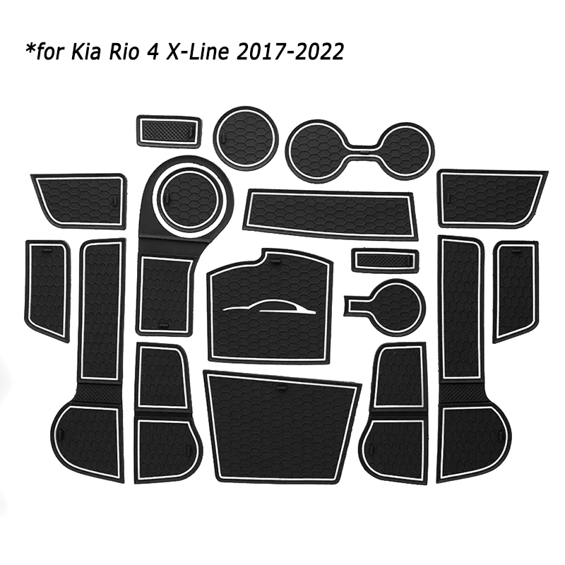 Фото Автомобильный противоскользящий коврик для ворот для Kia Rio 4 X-Line 2017-2022, нескользящий карманный коврик для дверного слота, внутренние автомобильные аксессуары, вторичный рынок №2