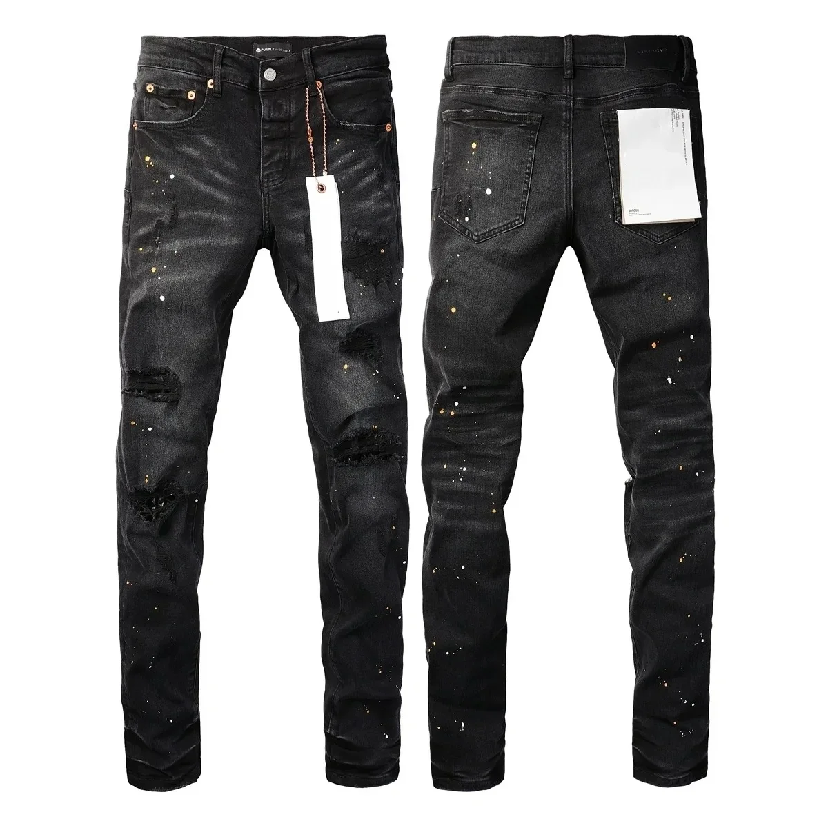 Брендовые джинсы American High Street с отверстиями для краски, черные, 9045, новые модные трендовые высококачественные джинсы, 2024 (art.: 3920c5e41a51b) - 3920c5e41a51b