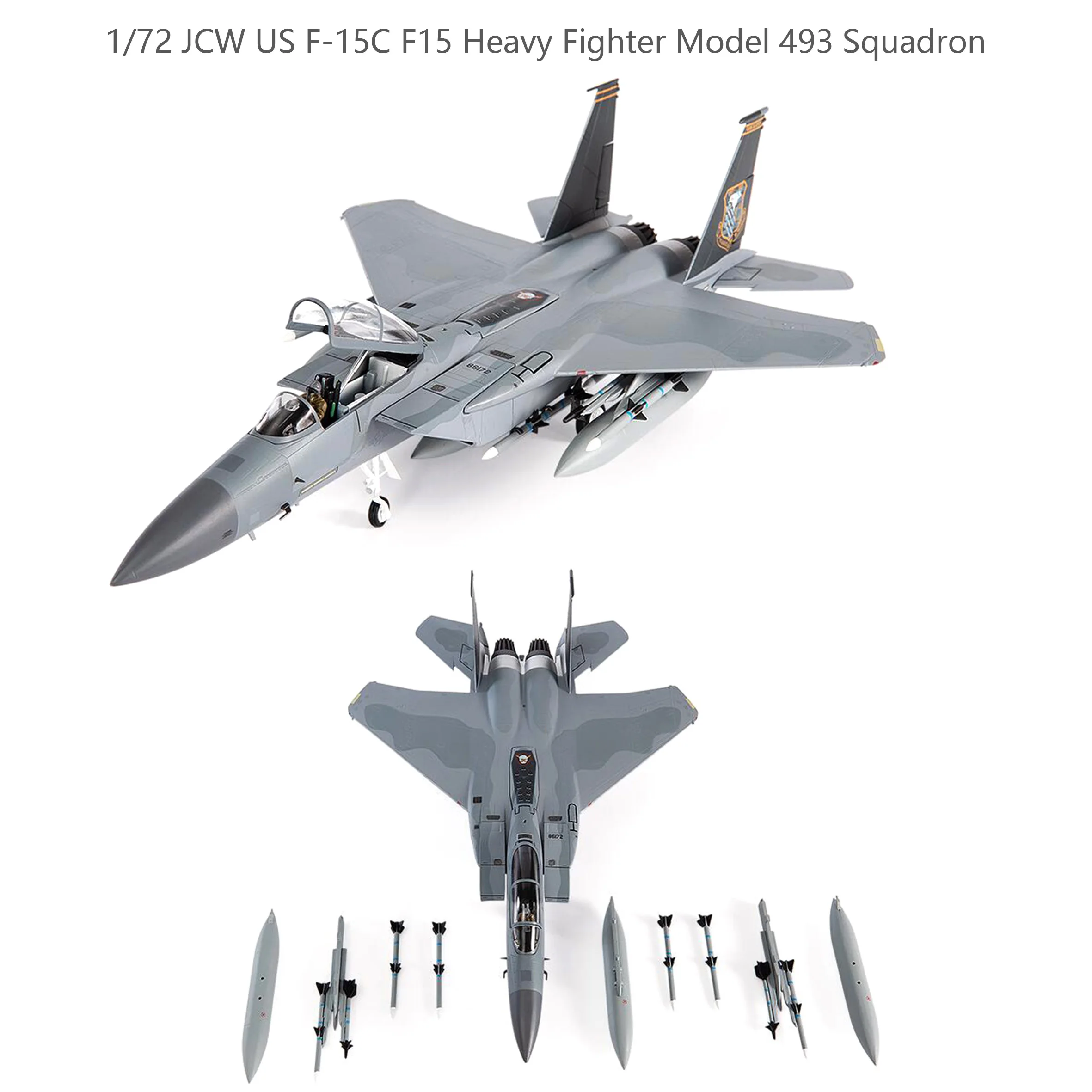 1/72 JCW US F-15C F15, модель тяжелого истребителя 493, коллекционная модель из сплава эскадрильи