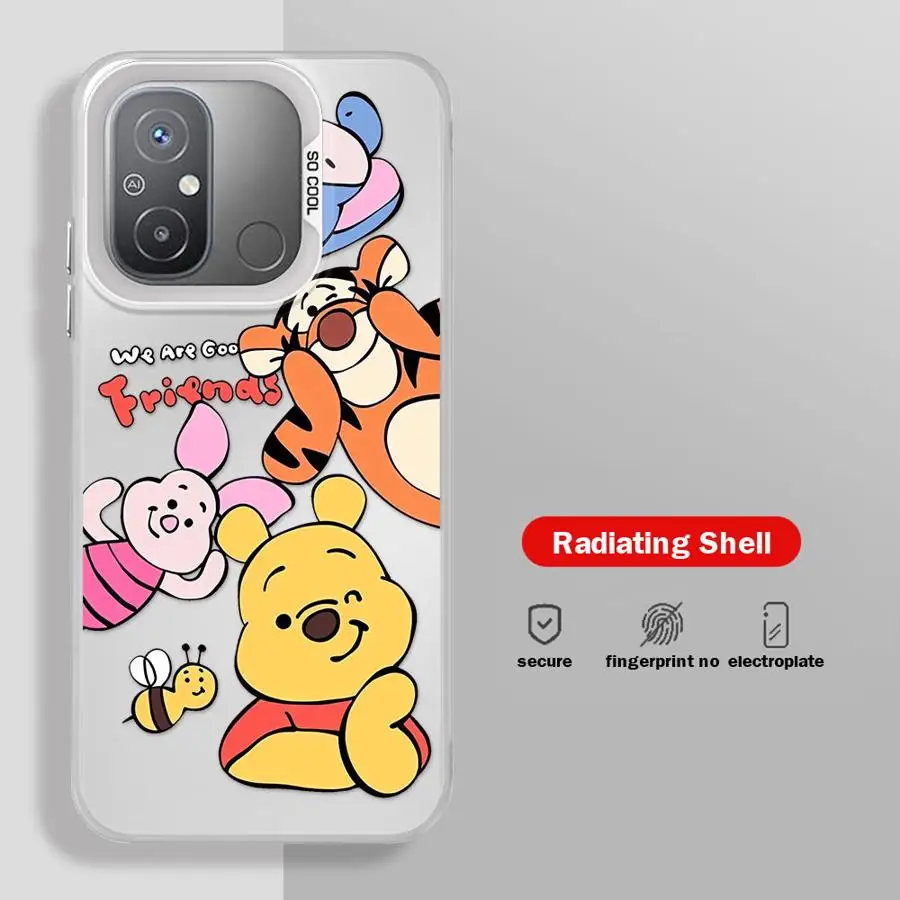 Фото Красочный серебряный чехол для Xiaomi Redmi Note 13 Pro 5G 12 12S 11 11S 10 4G 10S 11Pro Роскошный чехол для телефона Disney Winnie Pooh Funda №2