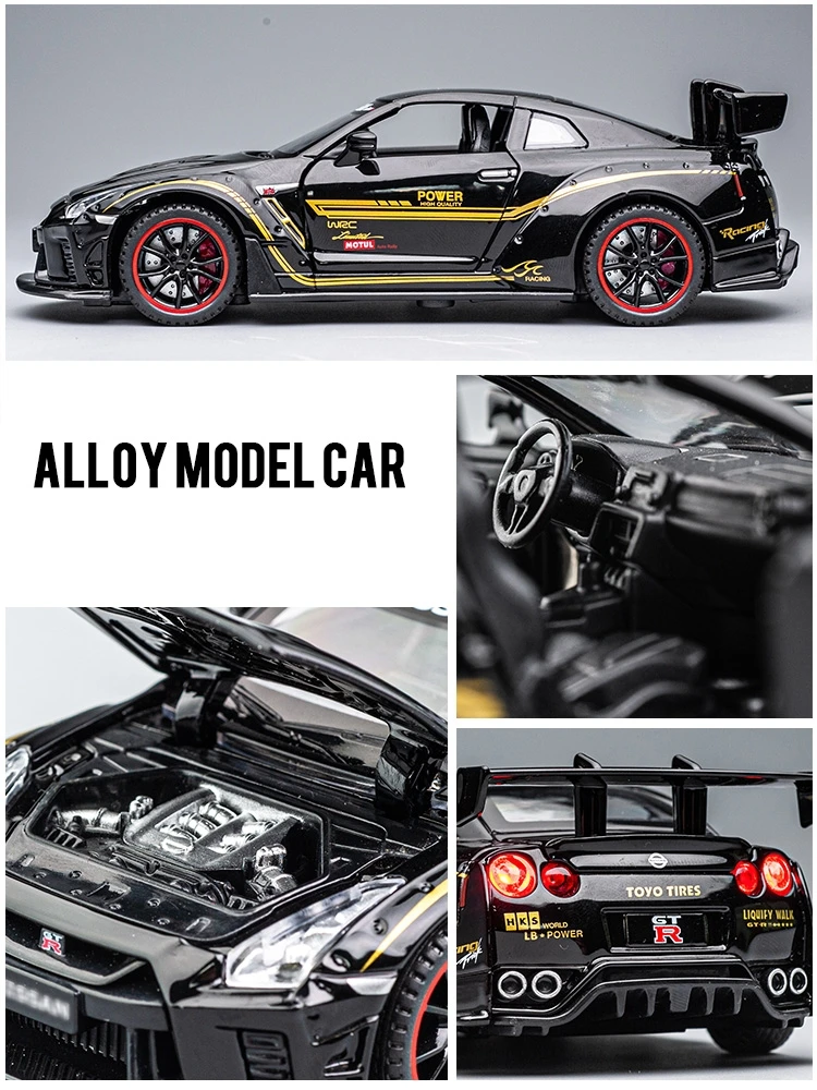 132 г., Nissan Skyline GTR R35, гоночный автомобиль, игрушка для детей, литые Миниатюрные модели дверей, открытые звуки, фотоколлекция (art.: 3920c3d110cfd) - 3920c3d110cfd