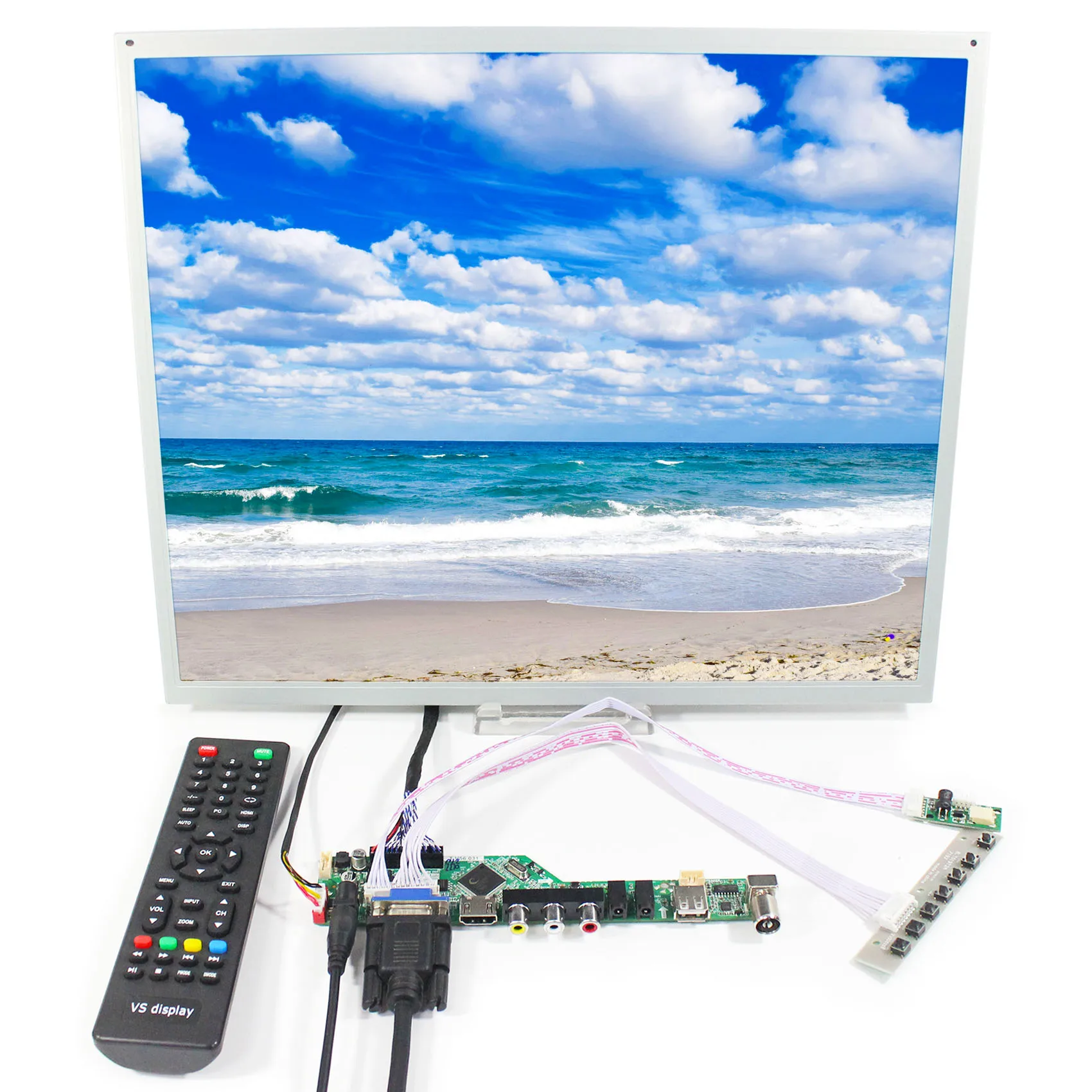 HD-MI VGA AV USB RF TV Плата драйвера T.V56.03 с 17-дюймовым ЖК-экраном G170EG01 V1 1280X1024