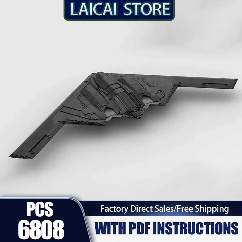 Военный истребитель Moc, строительные кирпичи B-2, дух, невидимый и стратегический бомбардировщик, модульный блок, игрушка, набор «сделай сам», сборка, подарки