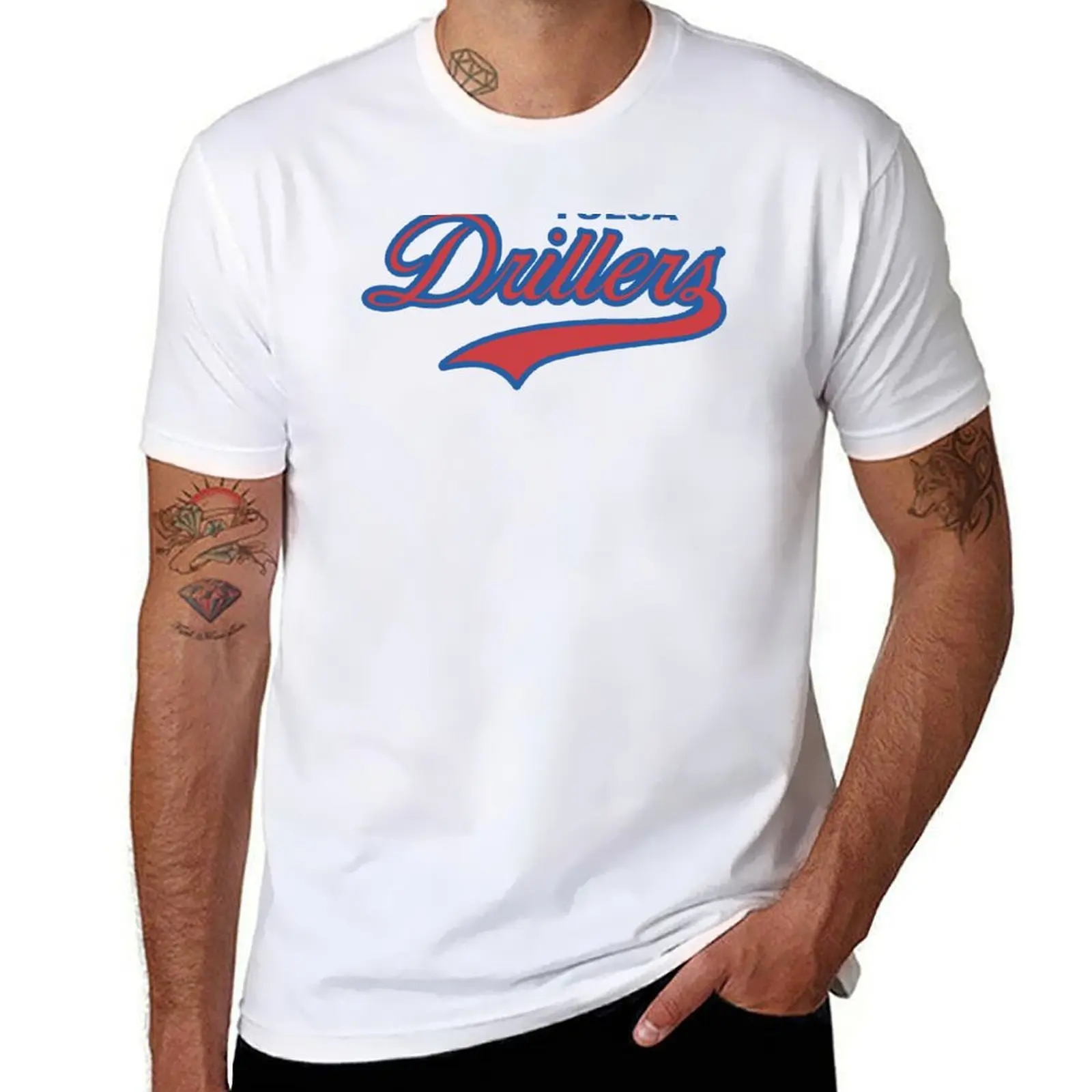 Футболка с винтажным логотипом Tulsa Drillers, мужские дизайнерские футболки для мужчин, футболки с рисунком