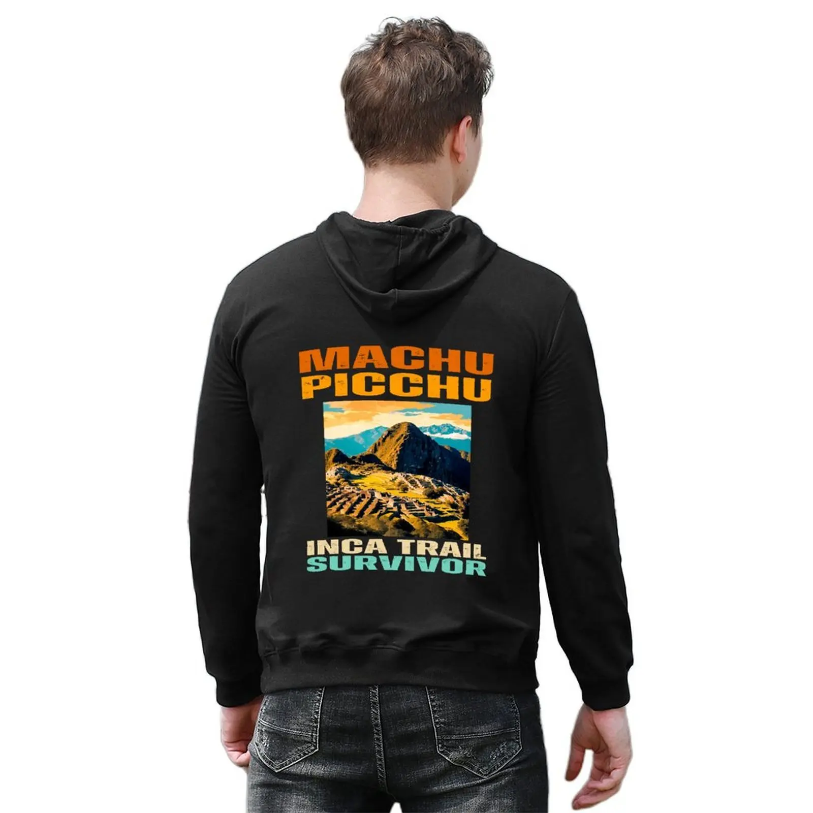 Толстовка с капюшоном Machu Picchu inca trail survivor 2024, Choco, Peru, корейская одежда, осенняя одежда в корейском стиле, мужские толстовки (art.: 3920d2240747b) - 3920d2240747b