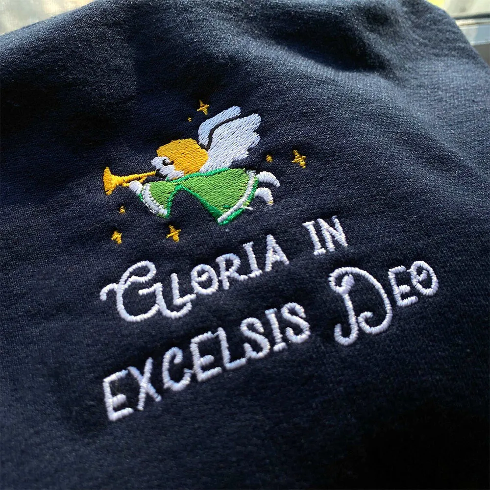 Фото Свитшот Глория в винтажном стиле Excelsis Deo с круглым вырезом, свободные толстые теплые хлопковые пуловеры с длинным рукавом, джемперы в христианском стиле №4