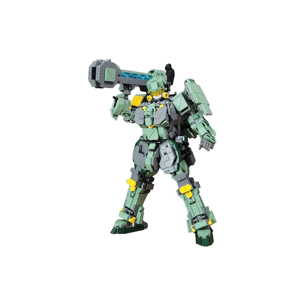 MOC-186351 Mech версия, зеленый Тип 2, модель, кирпичи, броня, механическая фигурка, строительные блоки, украшение, сборка, игрушка, подарок для детей