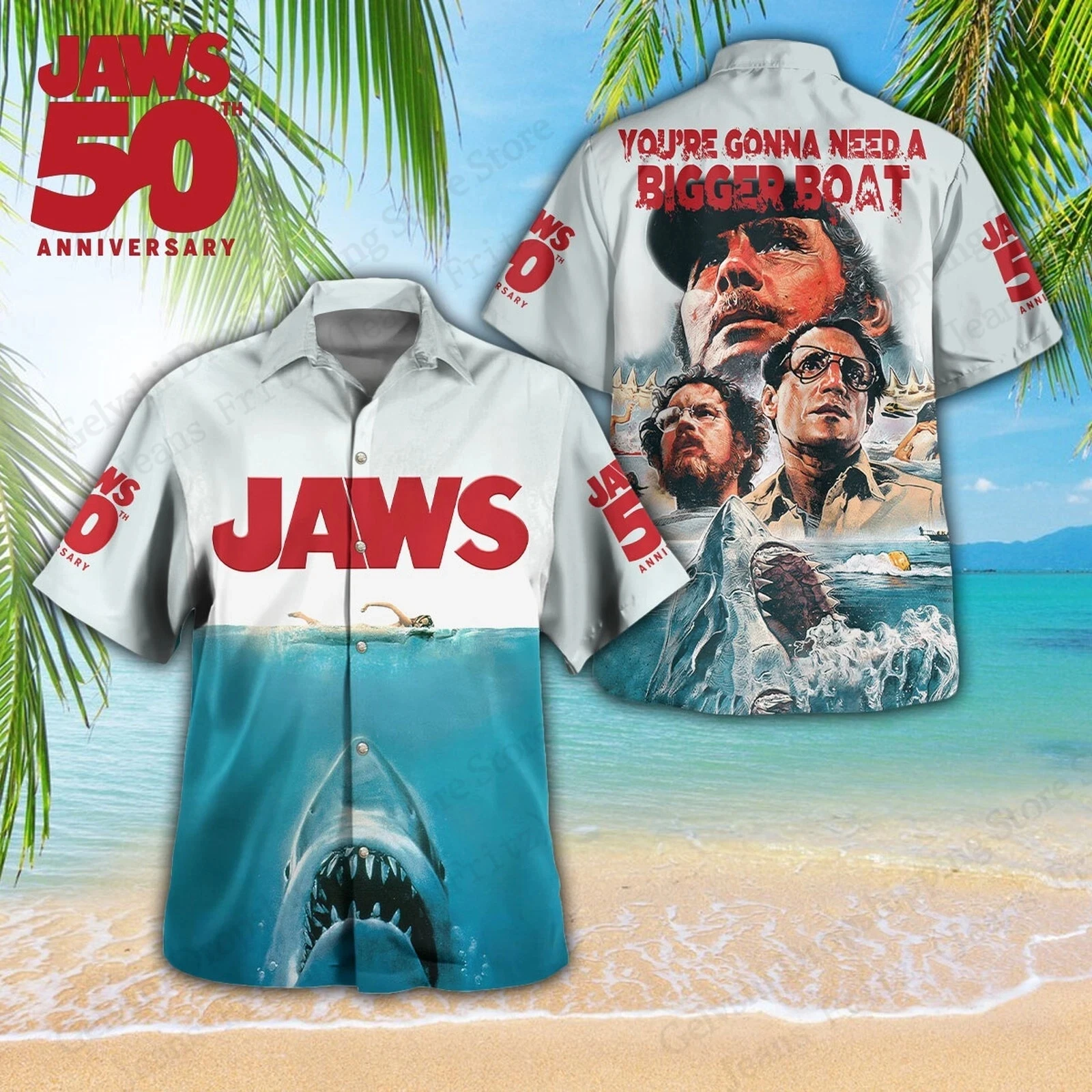 Мужские рубашки Movie Jaws 3d Принт Гавайская пляжная рубашка для мужчин Гавайская рубашка с 3d принтом Женская модная блузка с коротким рукавом на пуговицах