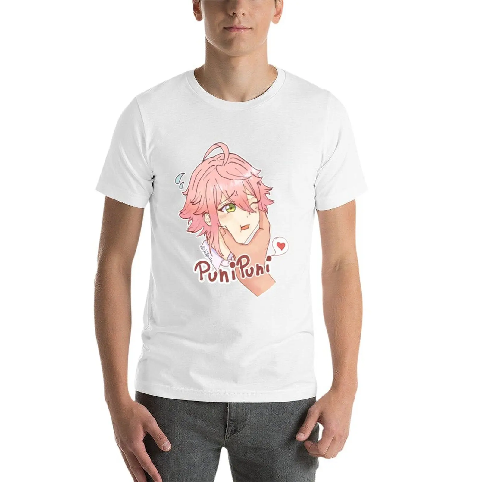 Фото Футболка PuniPuni (Enstars) для мужчин, винтажные хлопковые футболки с рисунком, мужская футболка из 100% хлопка №4