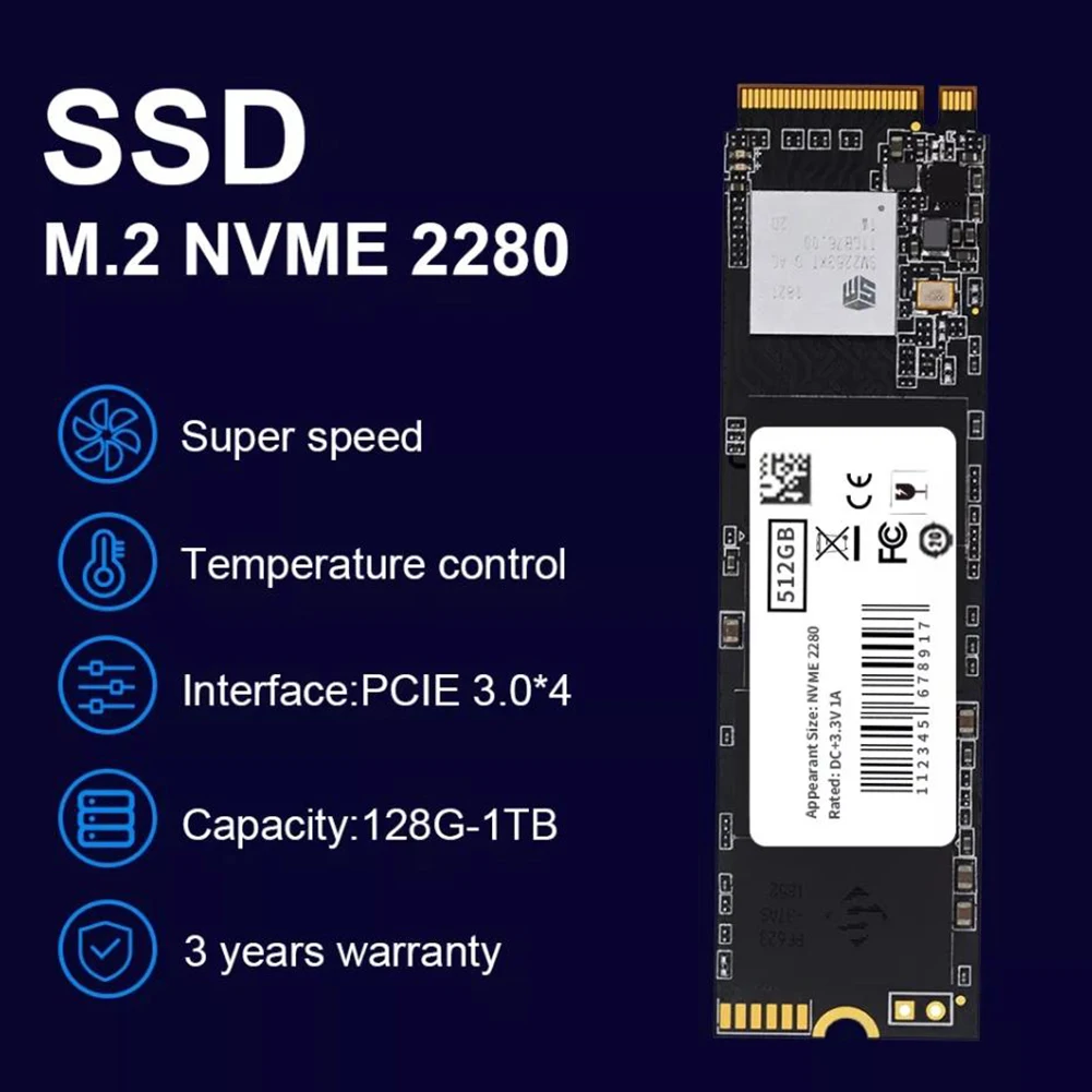 Твердотельный жесткий диск M.2 128 ГБ 256 ГБ 512 ГБ 1 ТБ NVME 2280 PCIe твердотельный жесткий диск 3000/2500 Мб/с скорость чтения и записи для ноутбука