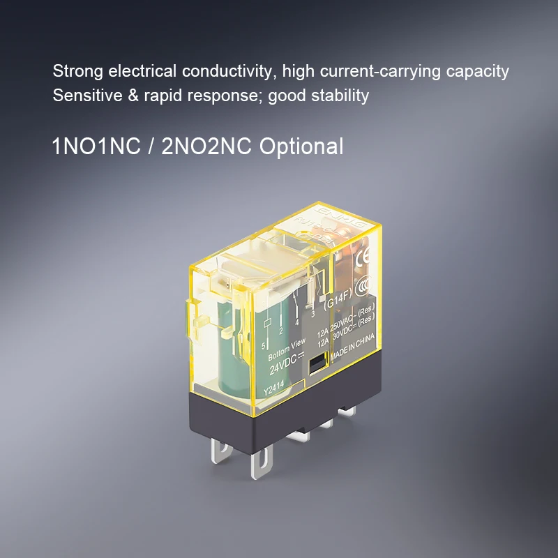 Фото IDEC ENMG Тонкое реле RJ1S/RJ2S Пружинный разъем для DIN-рейки 1N1O 5-контактный 12A 24 В постоянного тока/220 В переменного тока Контакты высокой емкости Промышленная автоматизация №3