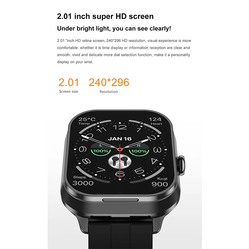 Фото Смарт-часы D8 Pro, 2,01 дюйма, Bluetooth, 240 х1080 №4