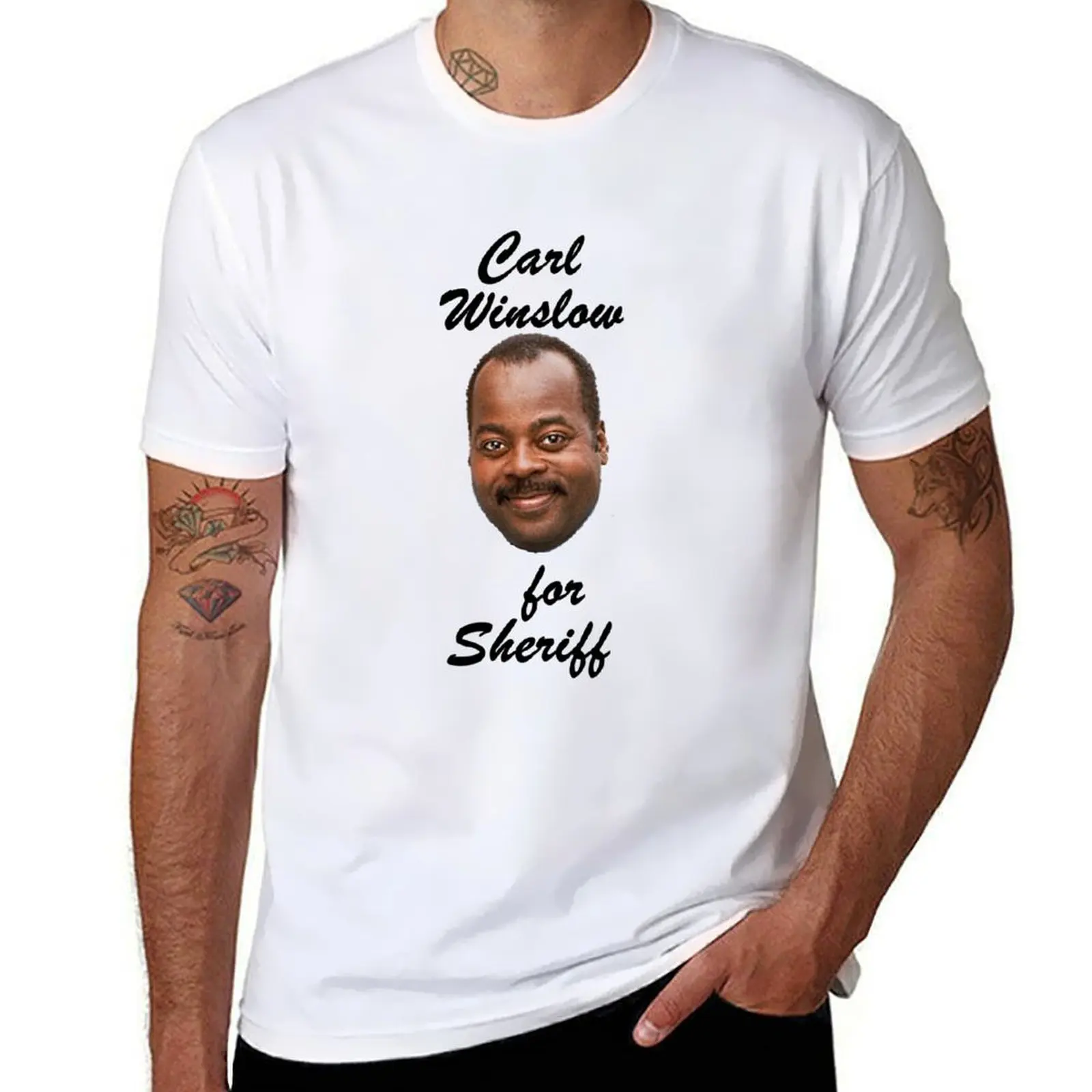 Футболка Carl Winslow for Sheriff 1, мужские футболки с облегающим рисунком, мужская футболка