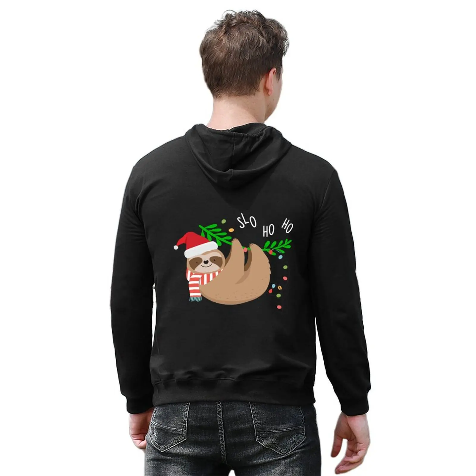 Merry Slothmas Забавный ленивец Рождественская толстовка с капюшоном рубашка модная мужская корейская одежда мужская одежда новые толстовки (art.: 3920d22bf0be4) - 3920d22bf0be4