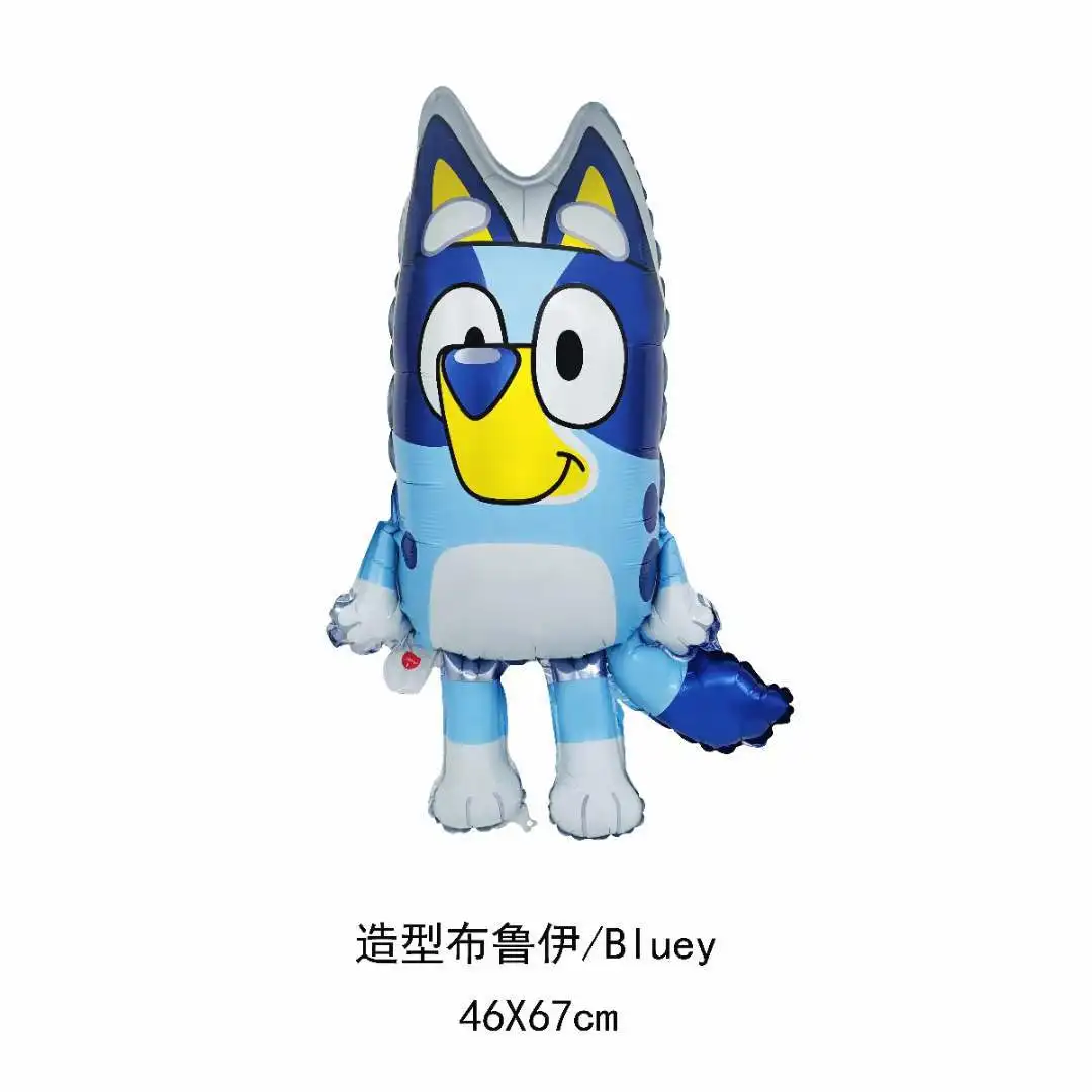 Фото Новый Воздушный шар Bluey, детские принадлежности для вечеринки, детский красивый синий щенок, праздничные декоративные шары для бинго, подарок на день рождения для мальчиков №5