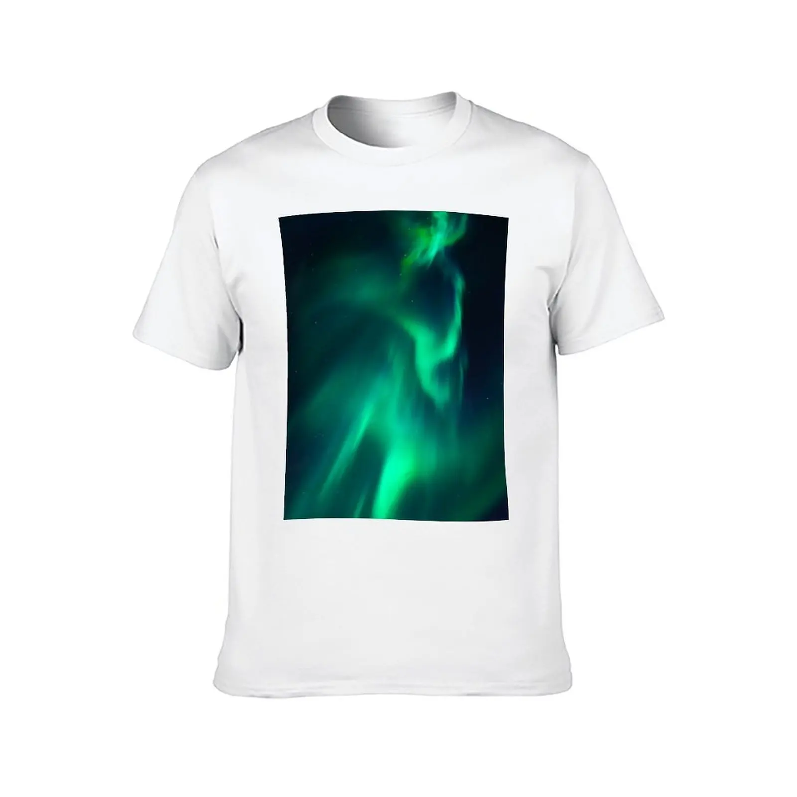 Фото Футболка Aurora Borealis Northern Lights, мужские футболки для мужчин, мужские хлопковые футболки №2