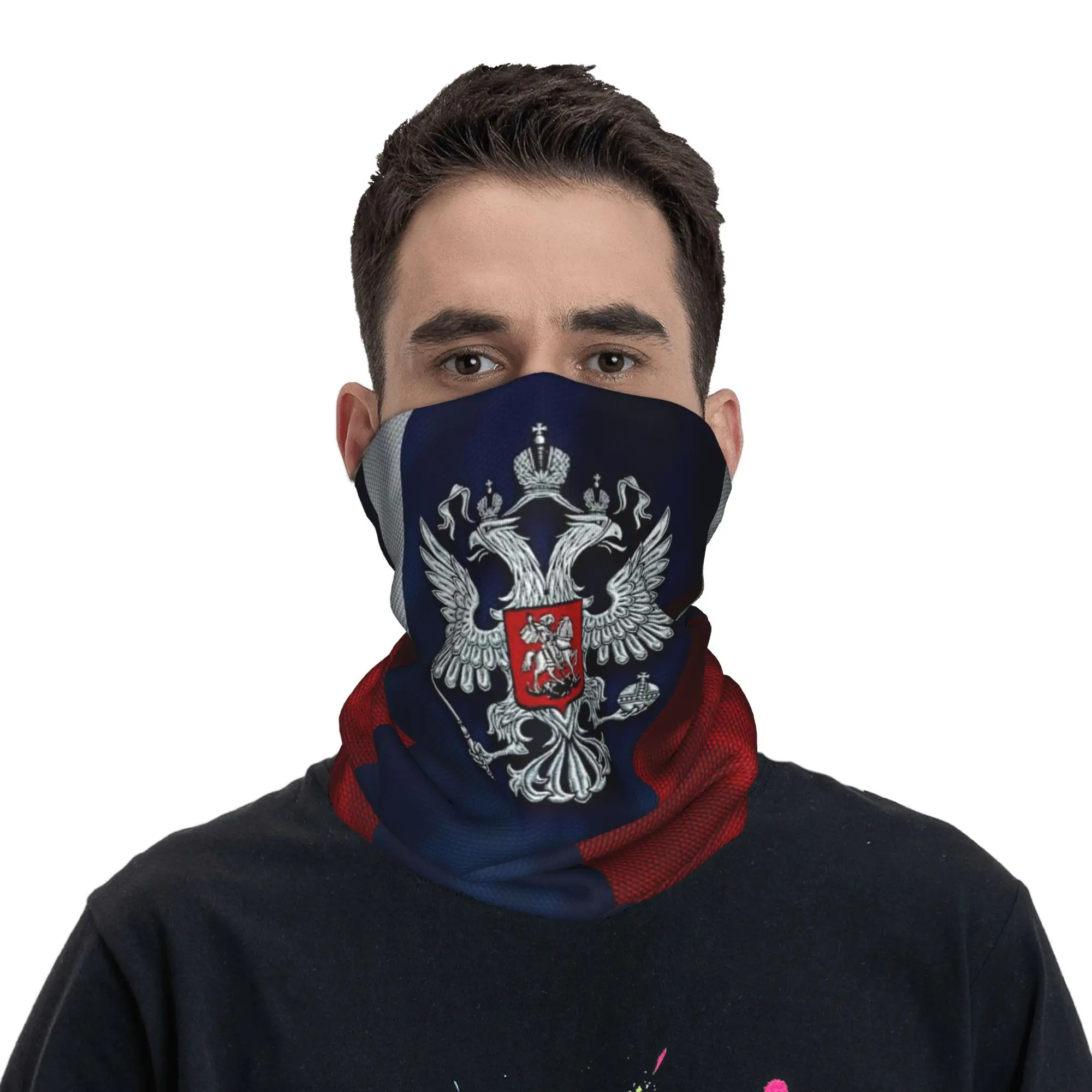 Фото Russia Flag Soviet Russian CCCP Communist Socialist  Bandana Neck Cover Printed Mask Scarf Multifunction Cycling Scarf Running №3