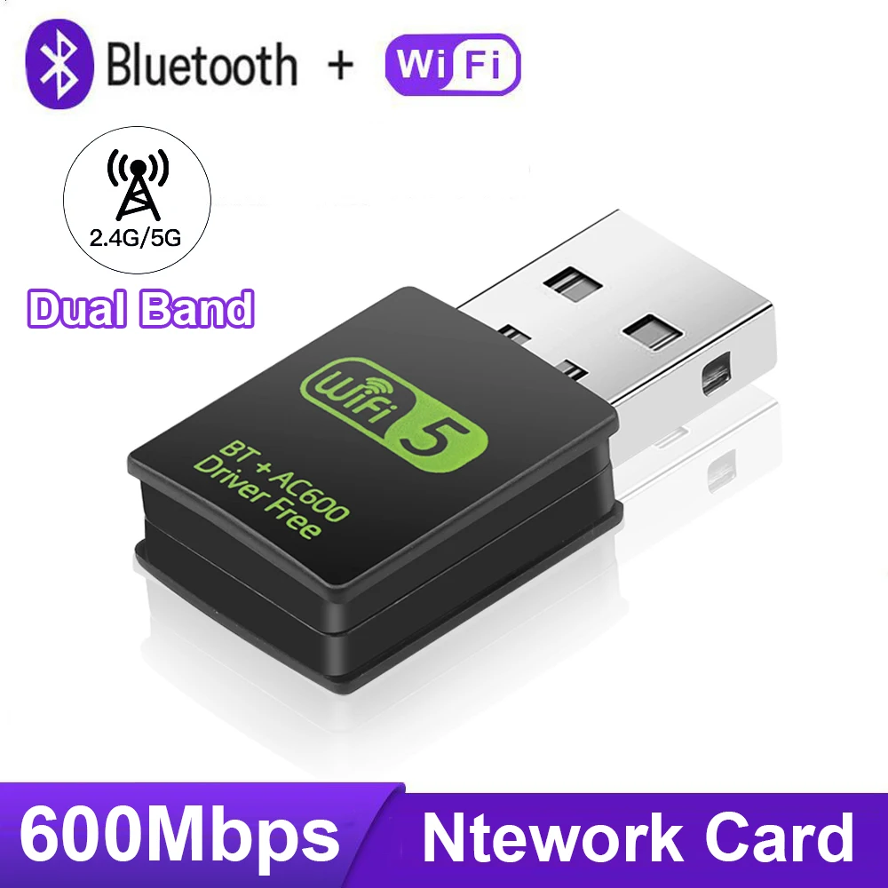 USB Wi-Fi 5 беспроводная сетевая карта Bluetooth 4,2 USB 2,0 Dongle 2,4G/5G двухдиапазонный Wi-Fi адаптер Wi-Fi карта для ПК ноутбука Windows
