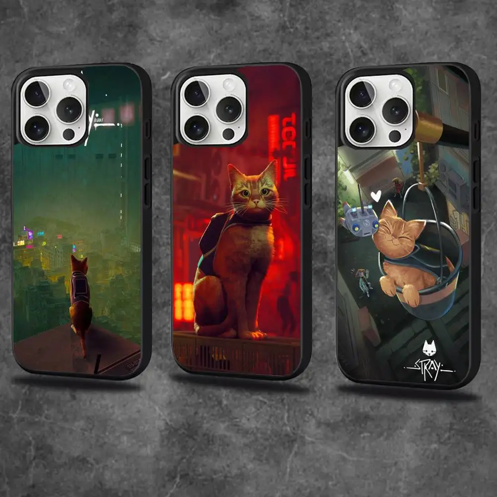 Чехол для телефона S-Stray Cat Game для iPhone 17,16,15,14,13,12,11, Pro, Max, Plus, Mini, SE4, E с магнитной беспроводной зарядкой Magsafe