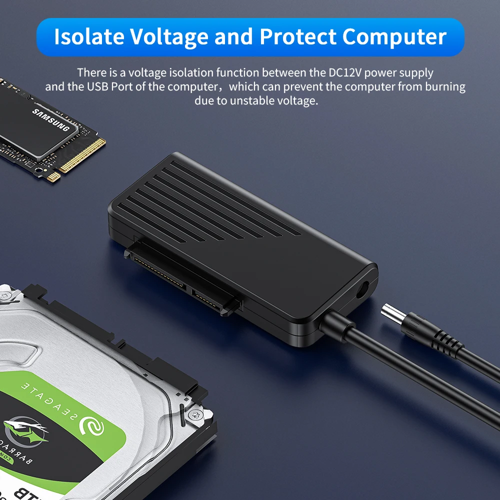 Кабель-адаптер Zexmte SATA-USB 3,0, переходник M.2 SATA-USB для внешнего жесткого диска 2,53,5 дюйма, адаптер для жесткого диска, 45 см (art.: 3920c1cf9e842) - 3920c1cf9e842
