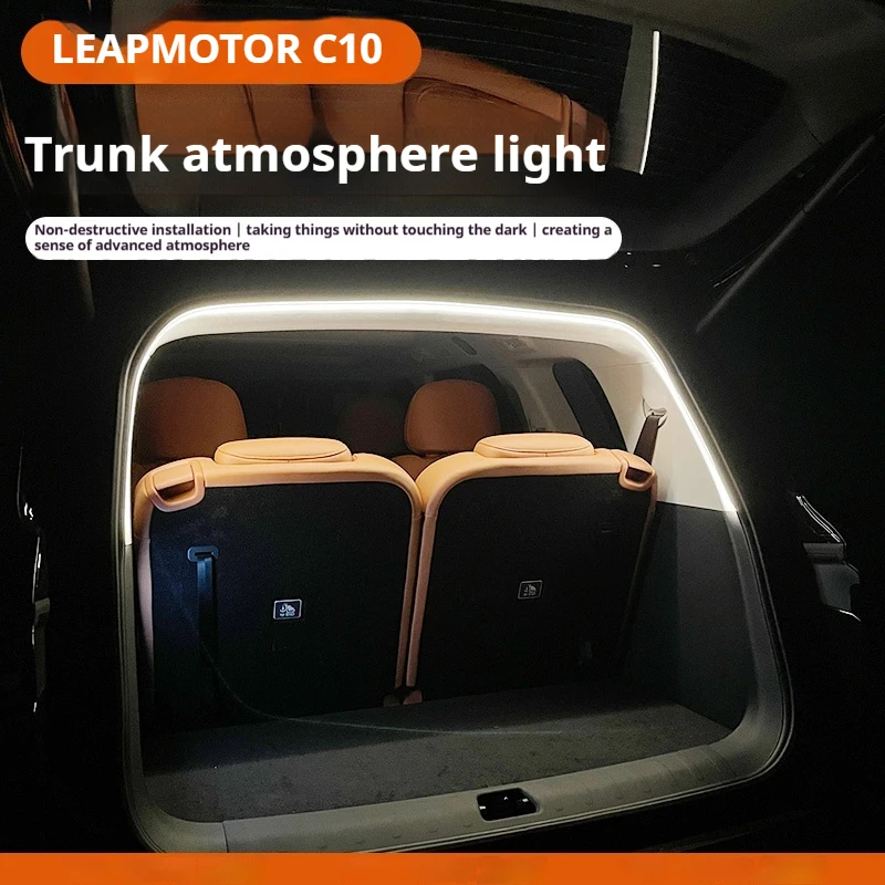 Светодиодный светильник в багажник/багажник для LEAPMOTOR C10/T03/B10, аксессуары 2022-2025, динамический проточный свет, переходник, неразрушающий Автомобильные фары