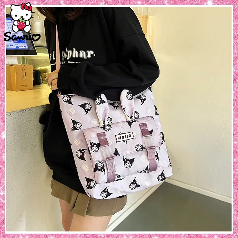 Фото Сумка через плечо Sanrio Cinnamoroll, сумка через плечо Kuromi, косметичка My Melody, школьная сумка для хранения Hello Kitty Pochacco, рюкзак для девочек №2