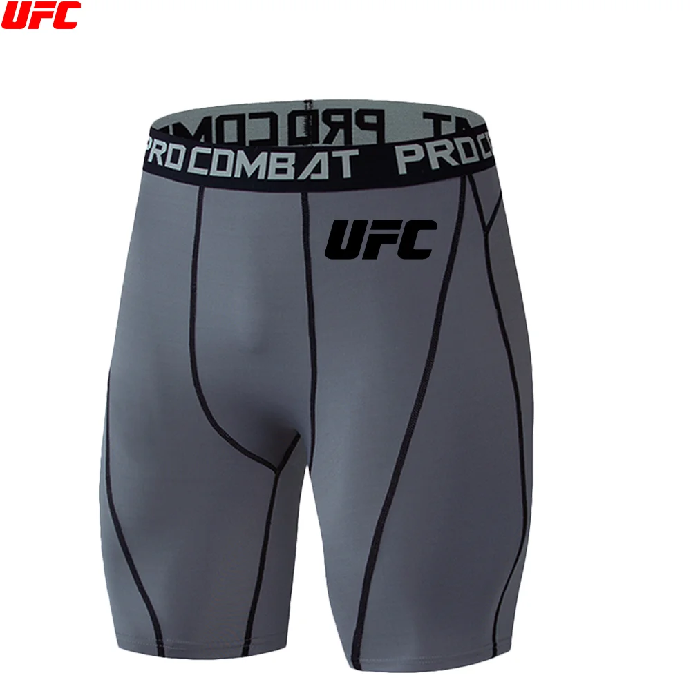 Фото UFC уличные шорты для фитнеса, леггинсы, мужские беговые спортивные узкие эластичные быстросохнущие брюки, мужские баскетбольные тренировочные брюки №5