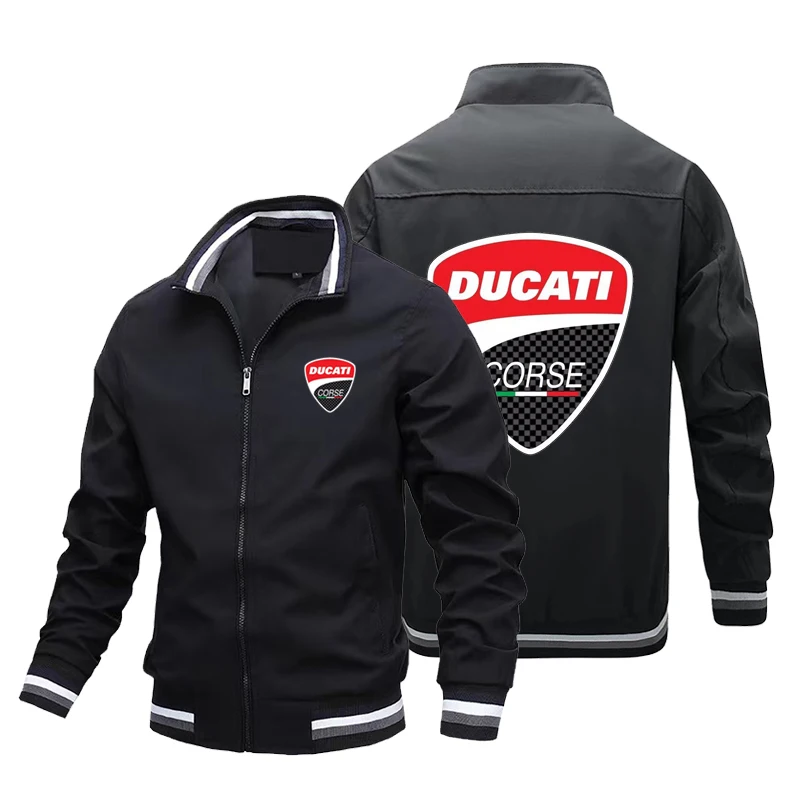 Фото Куртка-бомбер мужская демисезонная с принтом логотипа Ducati, 2023 №3