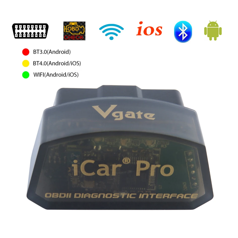 Автомобильный диагностический сканер Vgate iCar Pro elm327 V2.3 OBD 2 OBD2, Wi-Fi Bluetooth 4,0 для IOS, сканер ODB2 PK ELM 327 V1 5