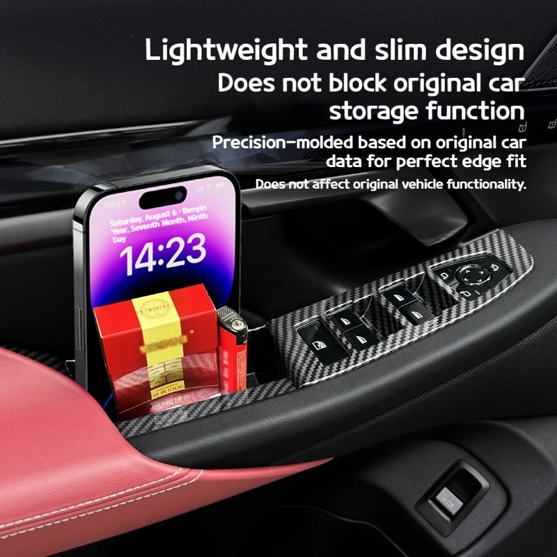 Фото Для BMW 5-й серии i5 G60 2024-2025 ABS текстура углеродного волокна автомобильное стекло подъемная панель кнопка рамка внутренние аксессуары №2