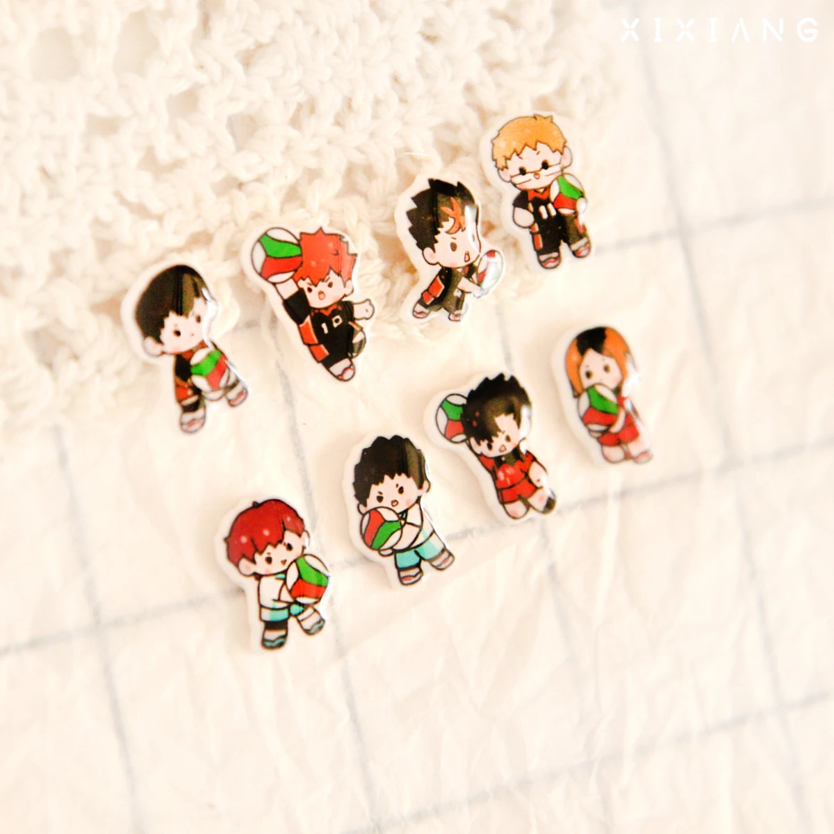 Фото Аниме Хайкю!! Shoyo Hinata Oikawa Tooru Косплей Мультяшные серьги-клипсы для ушей Серьги-гвоздики для ногтей Серьги-капли Гарнитура Рождественский подарок №4