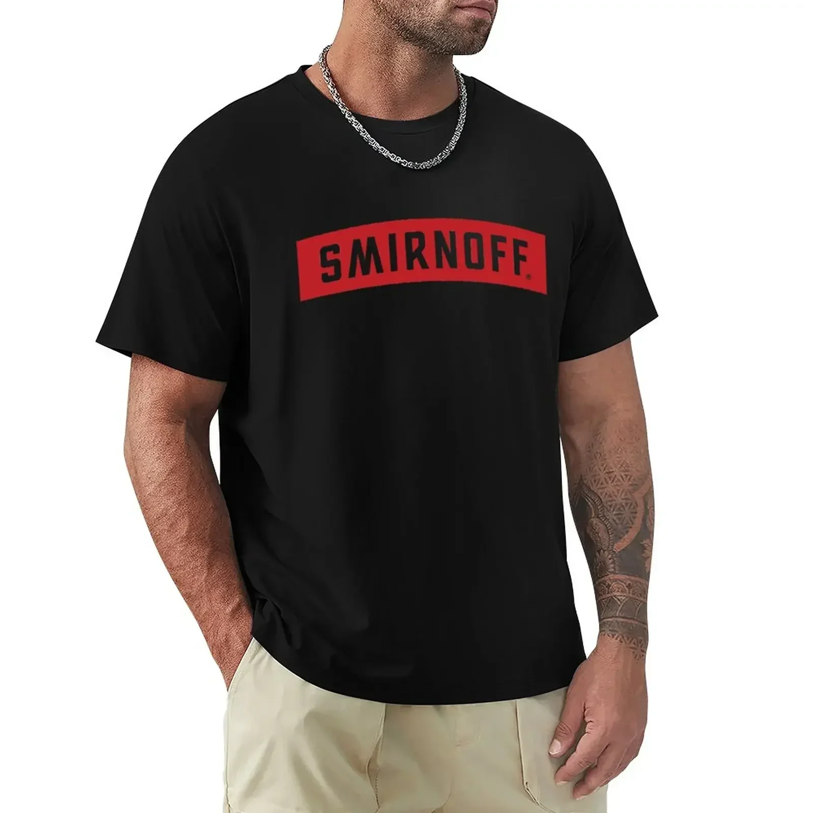 Футболка Smirnoff, индивидуальные футболки, дизайн вашей собственной летней одежды, футболки для мужчин, хлопок