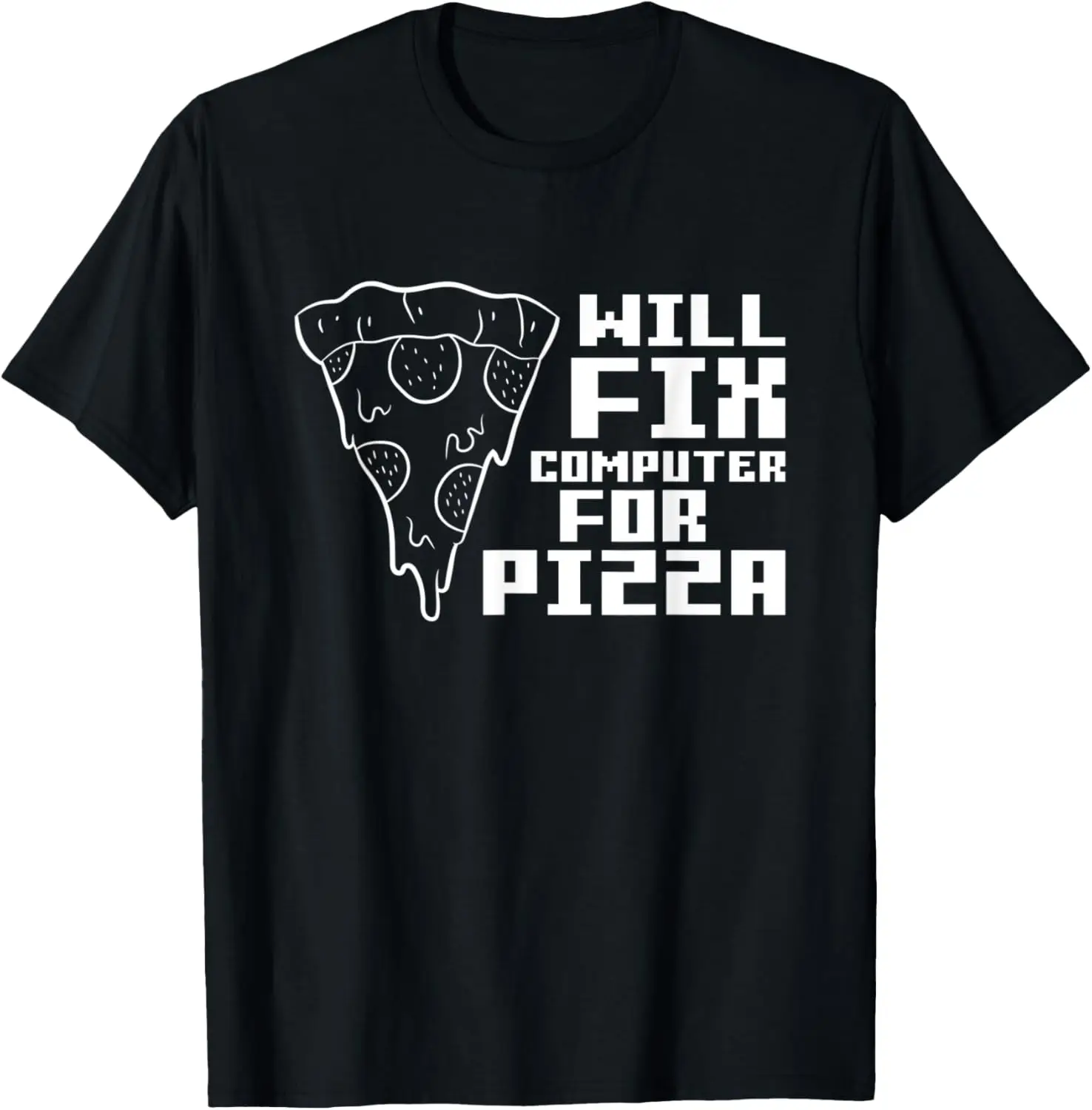 Программатор IT Helpdesk Admin Will Fix Компьютер для футболки Pizza