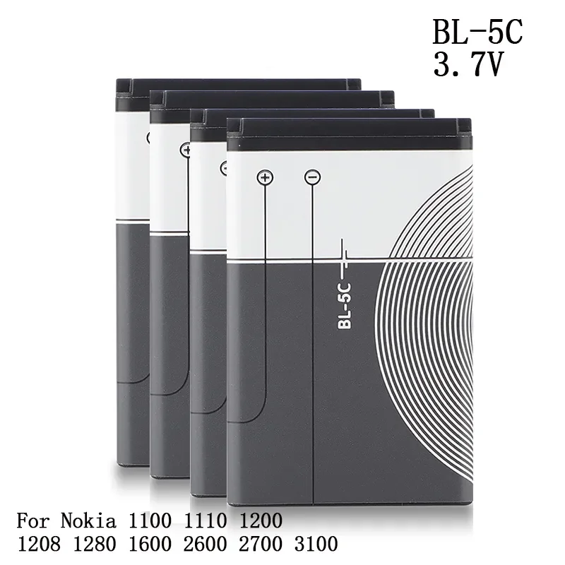 BL-5C BL5C 3,7 V 1200mAh батарея BL 5C аккумуляторные батареи для Nokia 2112 2118 2255 2270 2280 2300 2600 2610 3125 3230